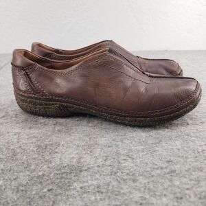 Clarks Artisan Brown Leather Slip On Comfort Loafers Womens 9.5M 84473